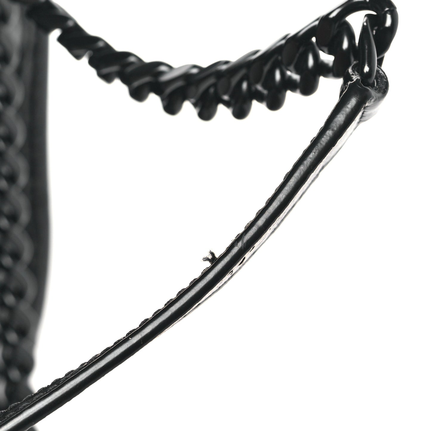 SAINT LAURENT Crinkled Calfskin Matelasse Monogram Medium Niki Chain Satchel Black