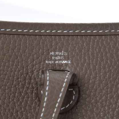 Hermes Taurillon Clemence Amazone Evelyne TPM Etoupe Bleu Indigo 6 of 8