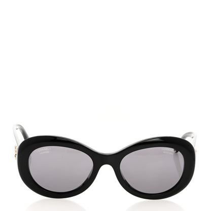 Chanel Acetate Polarized Oval CC Sunglasses 5469-B-A 2 of 8