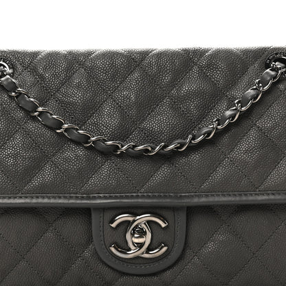 Chanel Caviar Quilted Medium French Riviera Flap Grey 8 of 10