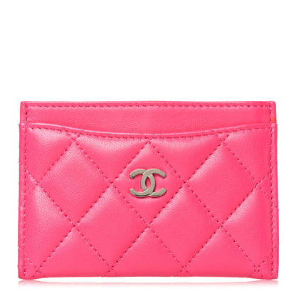 Chanel Lambskin Quilted Card Holder Fuchsia 1 of 9