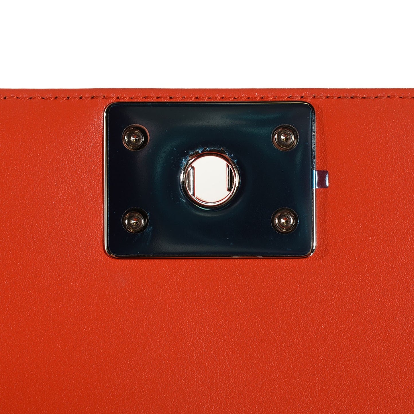 Patent Quilted Small Boy Flap Plexiglass Orange