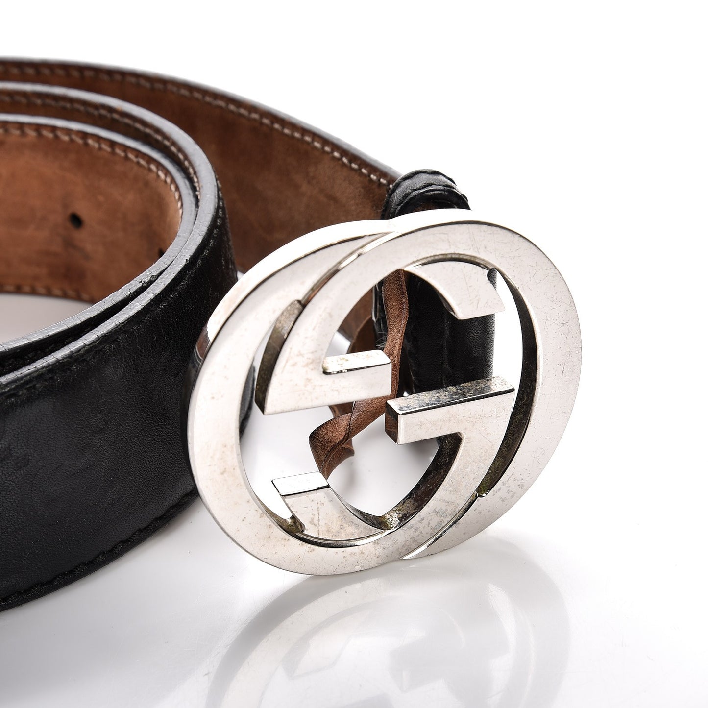 Guccissima Interlocking G Belt 95 38 Black