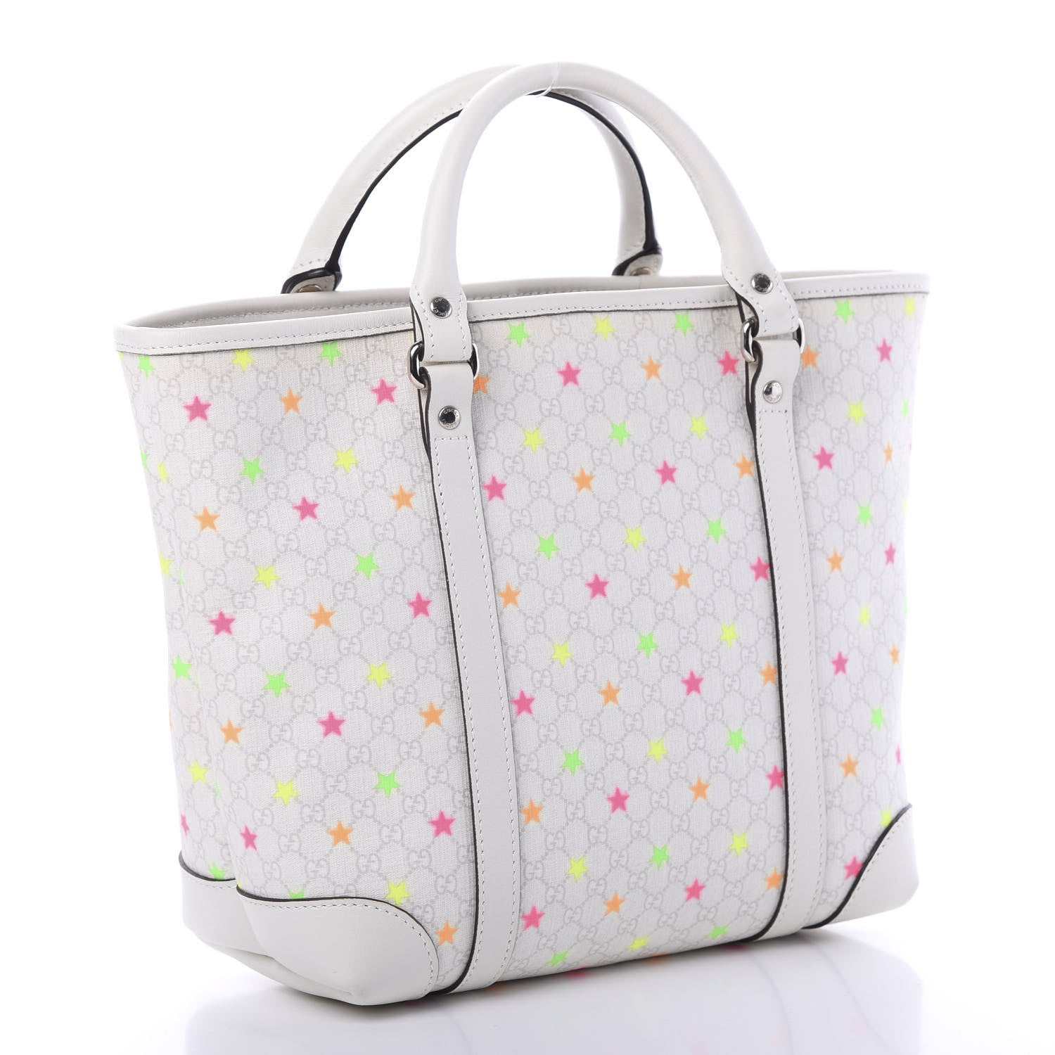 Gucci GG Supreme Monogram Stars Childrens Tote White 2 of 13