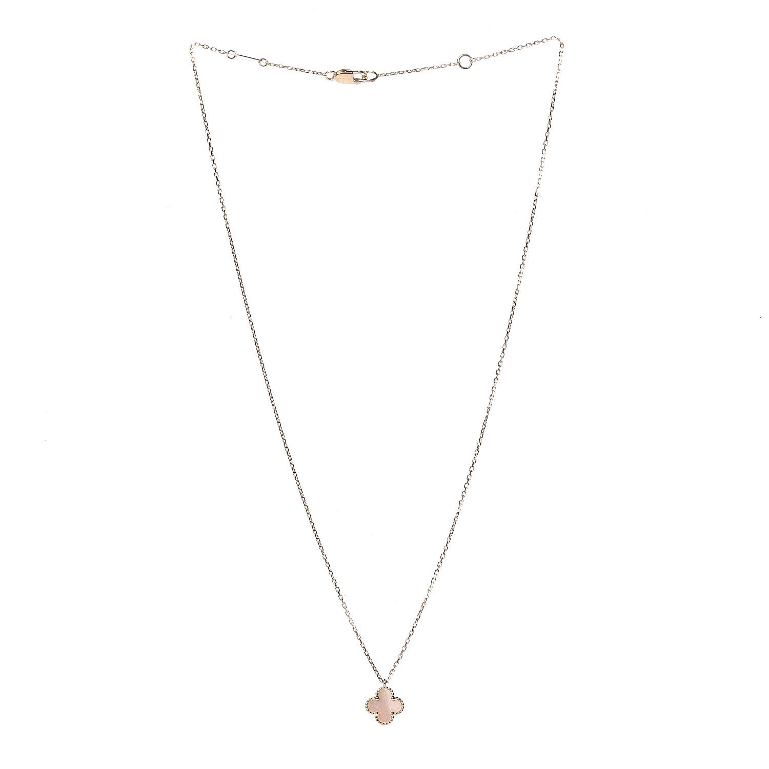 Van Cleef & Arpels 18K Yellow Gold Mother of Pearl Sweet Alhambra Pendant Necklace 3 of 6
