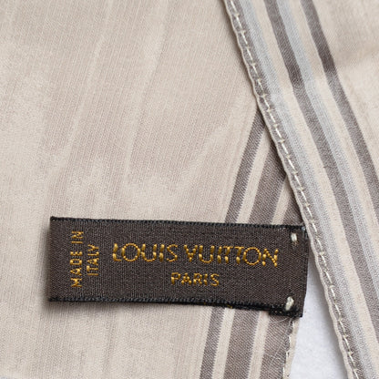 Louis Vuitton Silk Monogram Reversible Scarf Grey Beige 4 of 6