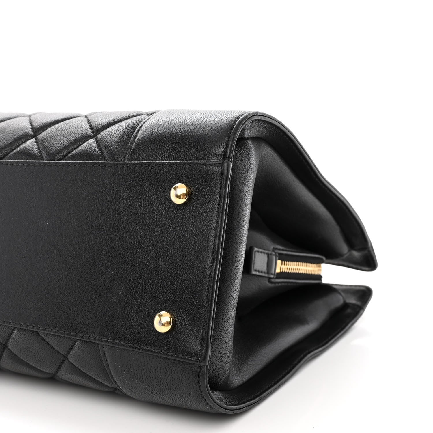 Chanel Sheepskin Quilted Mademoiselle Vintage Shopping Tote Black 10 of 11