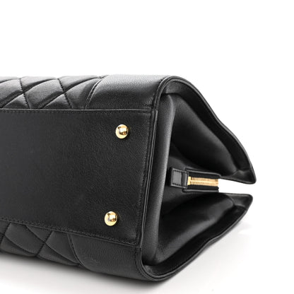 Chanel Sheepskin Quilted Mademoiselle Vintage Shopping Tote Black 10 of 11