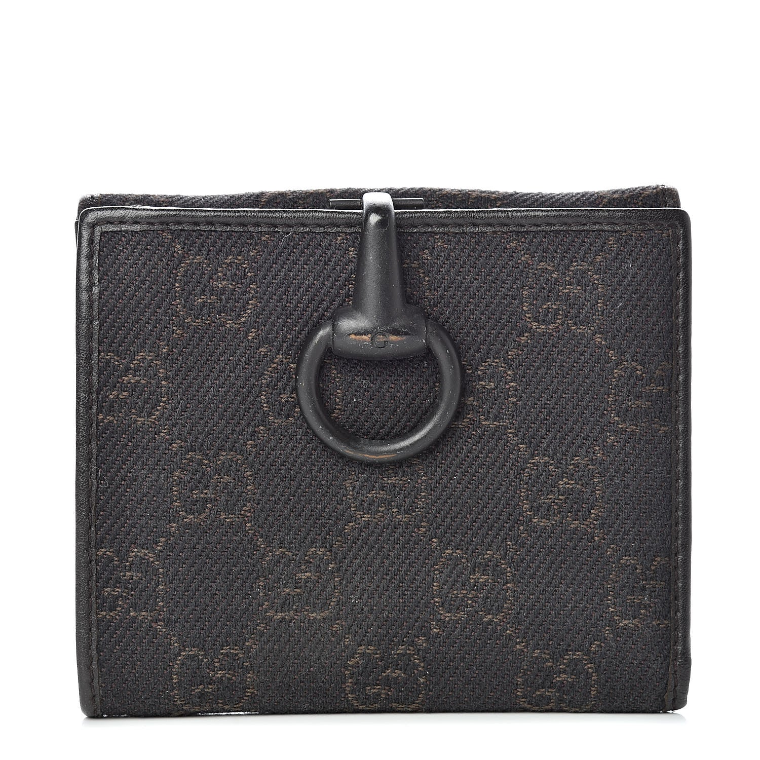 Gucci Monogram Glam French Flap Wallet Black 1 of 12