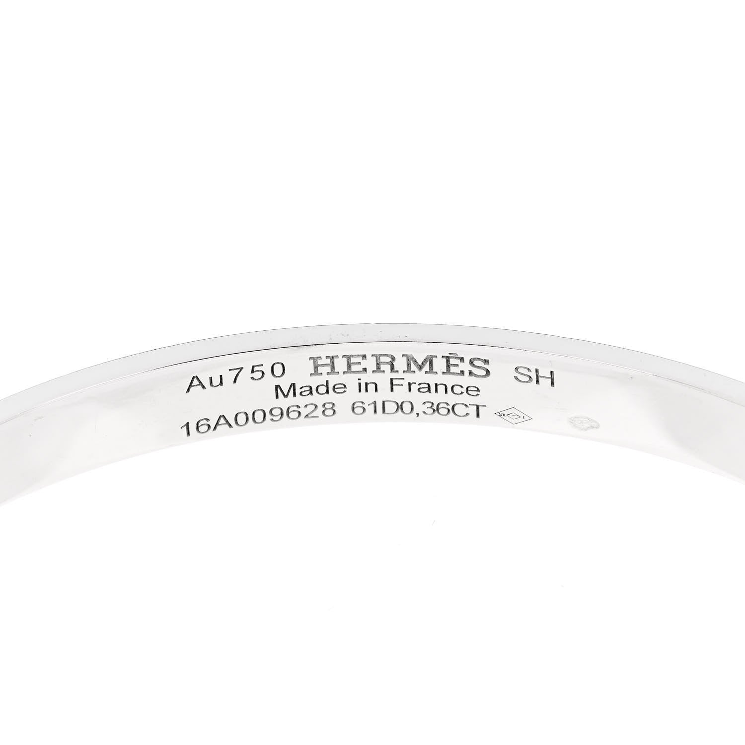 Hermes 18K White Gold Diamond PM Kelly Pave Bracelet SH 3 of 3