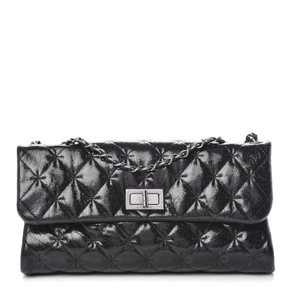 Chanel Glazed Crackled Calfskin Quilted Mademoiselle Flap Black 1 of 13