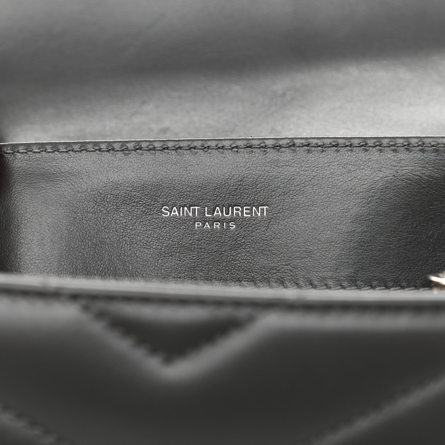 Saint Laurent Calfskin Y Quilted Monogram Small Loulou Chain Satchel Storm 6 of 11