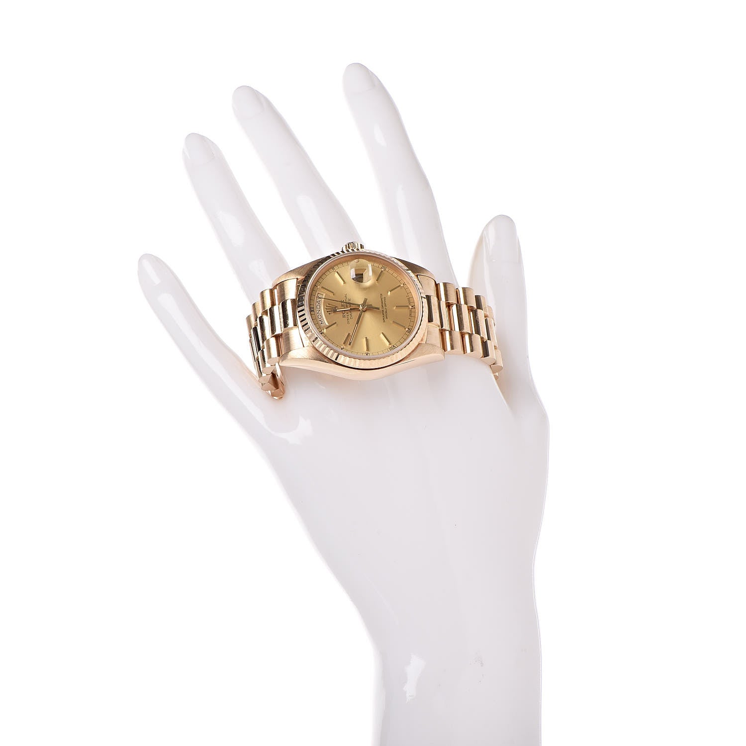 Rolex 18K Yellow Gold 36mm Oyster Perpetual Day-Date Watch Champagne 18038 2 of 6