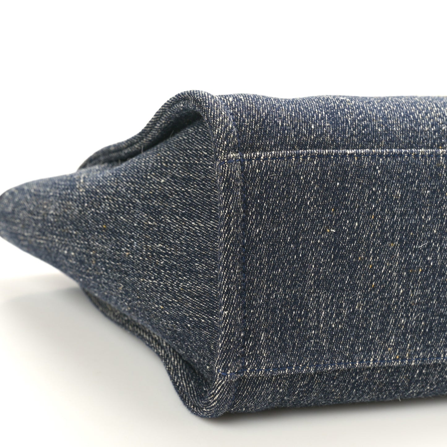 Denim Small Deauville Tote Dark Blue White