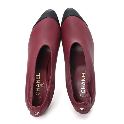 Chanel Lambskin Pumps  40 Burgundy Black 2 of 10
