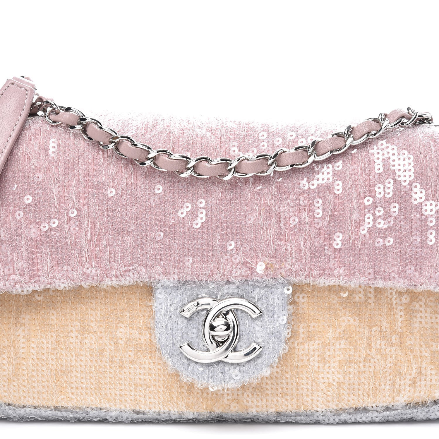 Chanel Sequin Mini Waterfall Flap Pink Blue Yellow 9 of 9