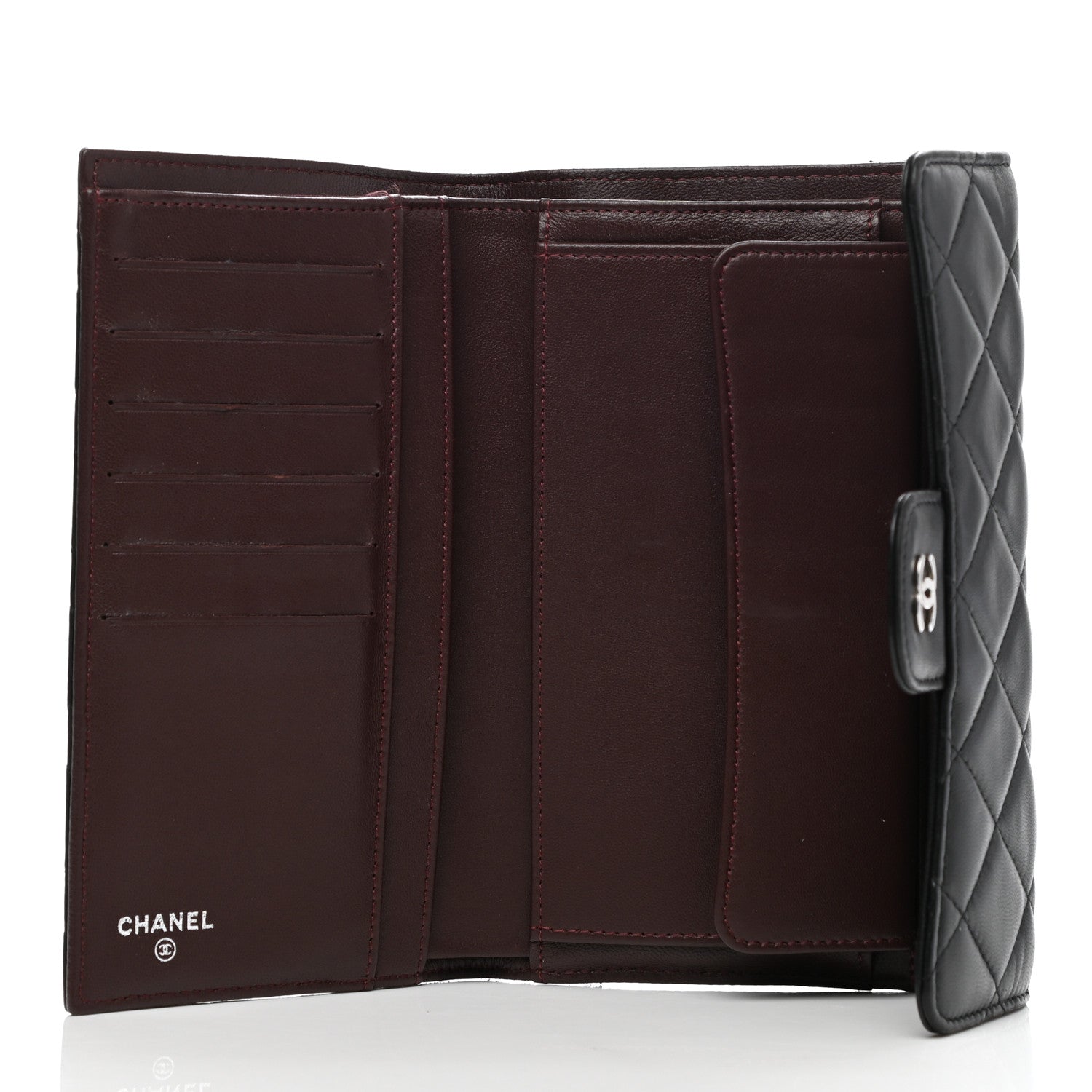 Chanel Lambskin Quilted Large Flap Wallet Black 5 of 11