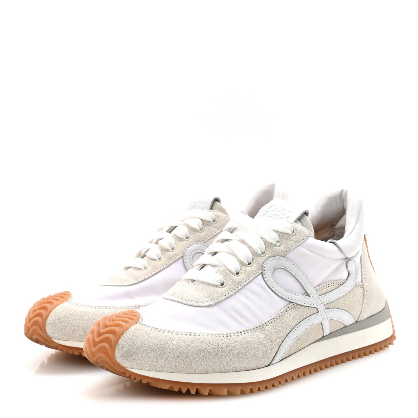 Nylon Suede Flow Retro Runner Sneakers 37 White