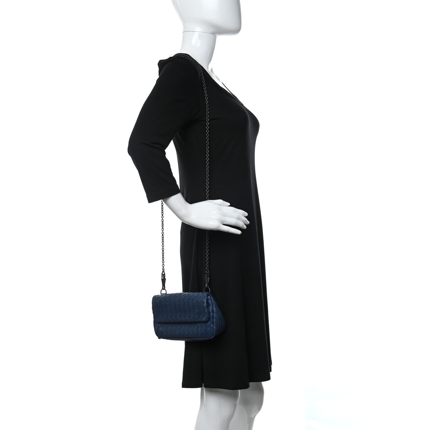 Bottega Veneta Nappa Intrecciato Small Chain Crossbody Denim 3 of 9
