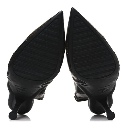 Louis Vuitton Patent Monogram Archlight Slingback Pumps 36 Black 7 of 11