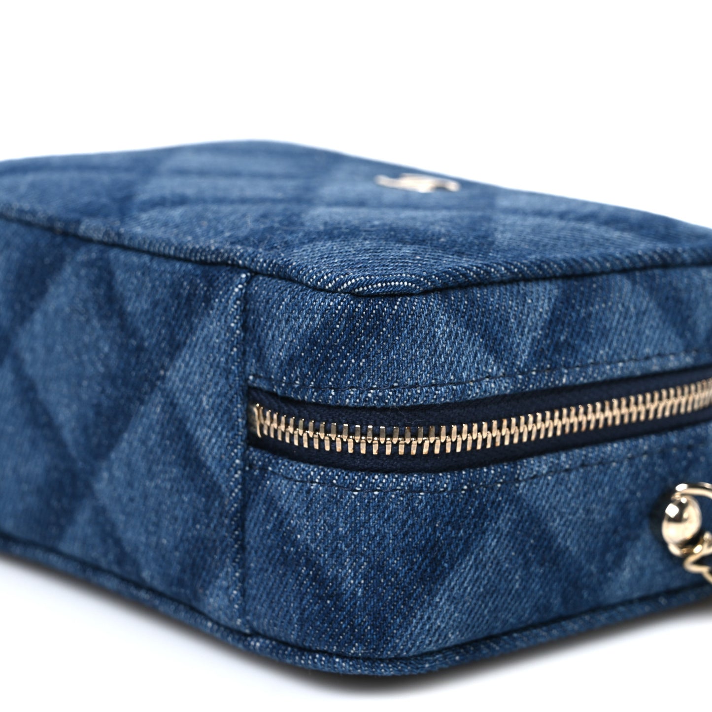 Printed Denim CC Camera Case Blue