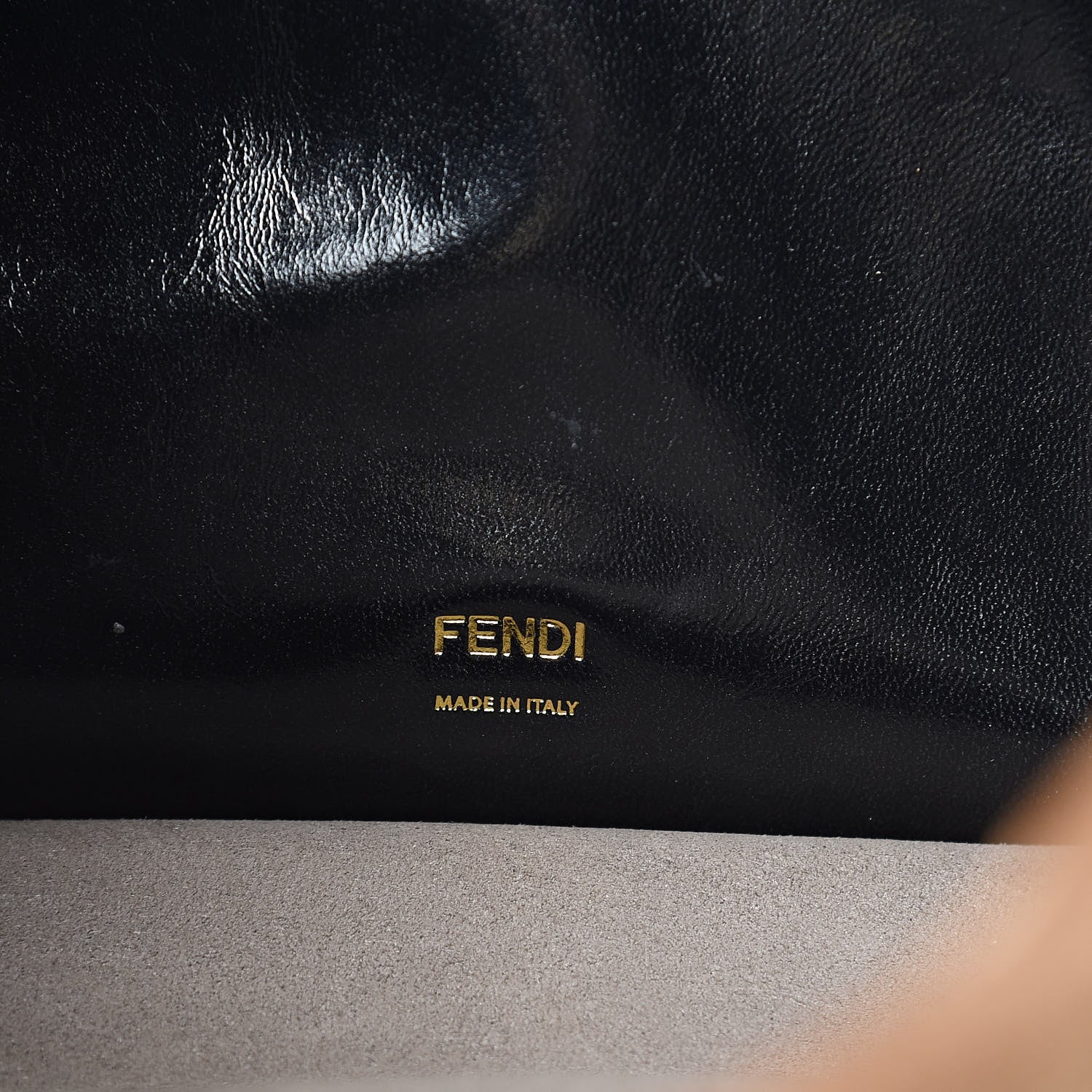 Fendi Agnello Old Shine Vitello Go Rain Large Flip Tote Black Marrone 8 of 11
