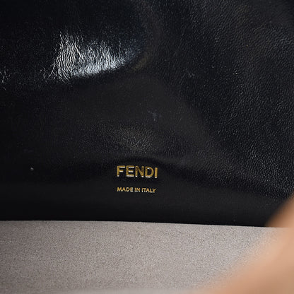 Fendi Agnello Old Shine Vitello Go Rain Large Flip Tote Black Marrone 8 of 11