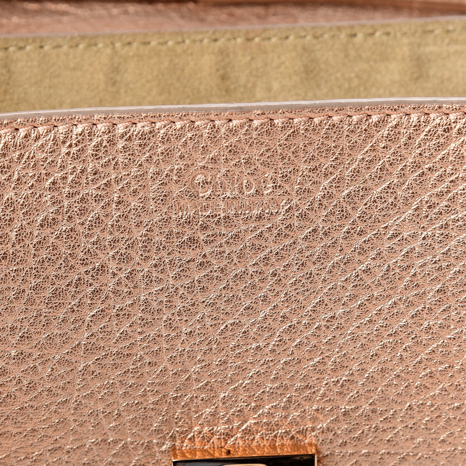 Chloe Metallic Grained Goatskin Drew Shoulder Bag Rose Gold 5 of 9