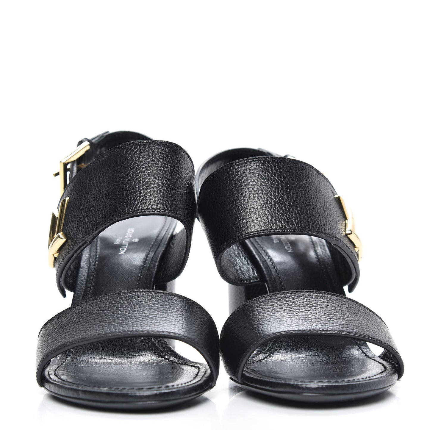 Grained Calfskin Horizon Sandals 37 Black