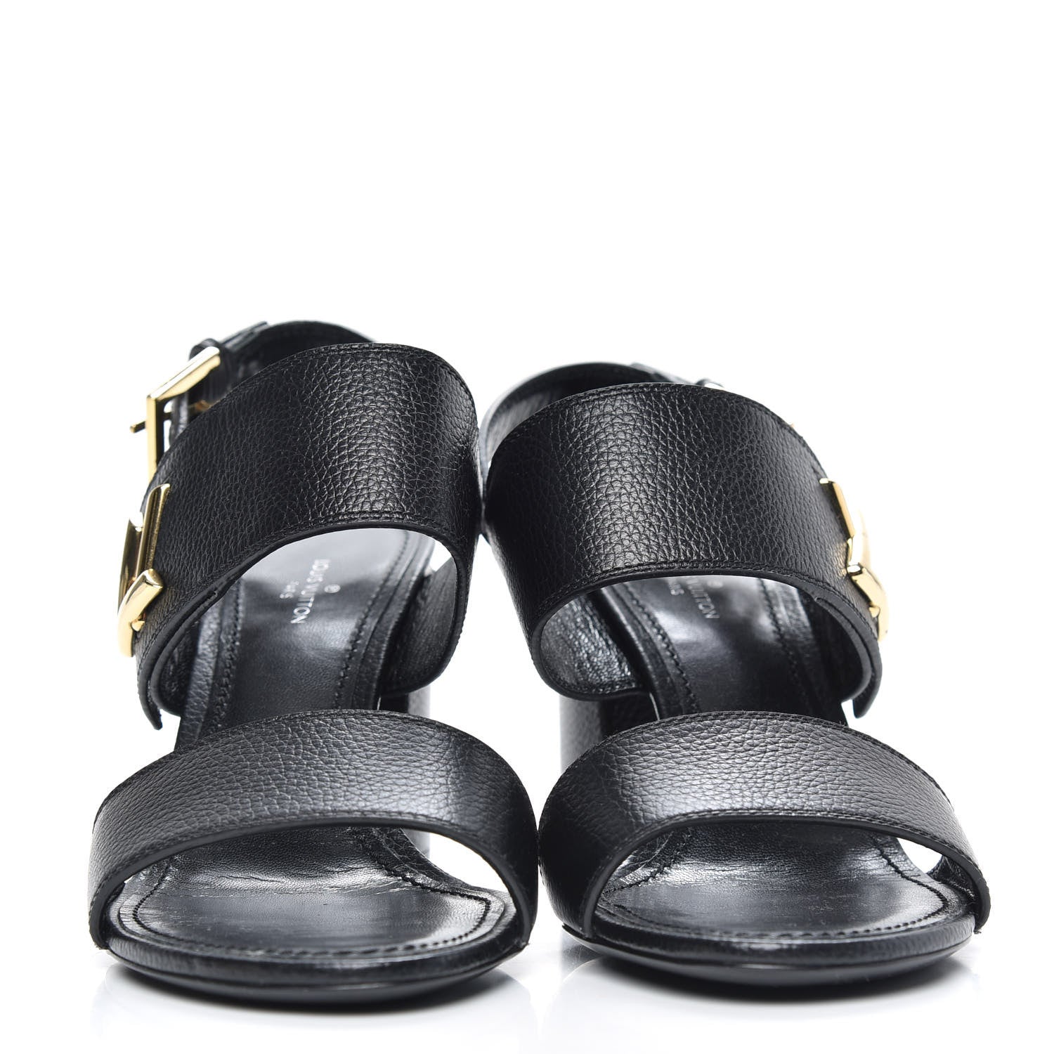 Louis Vuitton Grained Calfskin Horizon Sandals 37 Black 2 of 7