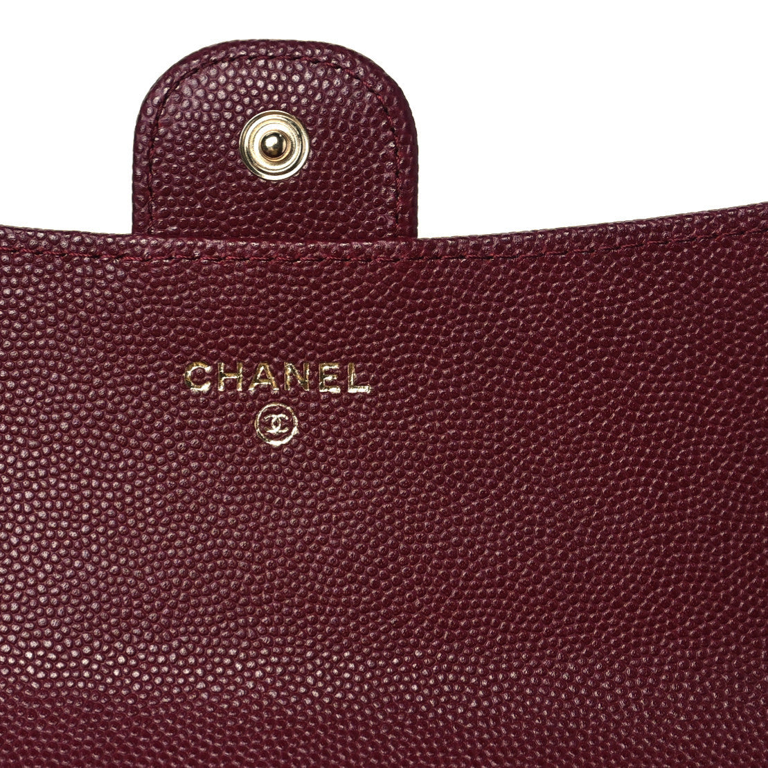 Chanel Caviar Quilted Large Gusset Flap Wallet Burgundy 5 of 8
