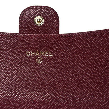 Chanel Caviar Quilted Large Gusset Flap Wallet Burgundy 5 of 8