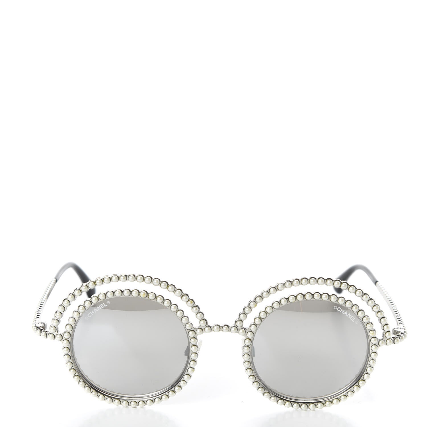 Chanel Pearl Round Sunglasses 71139 Silver 2 of 9