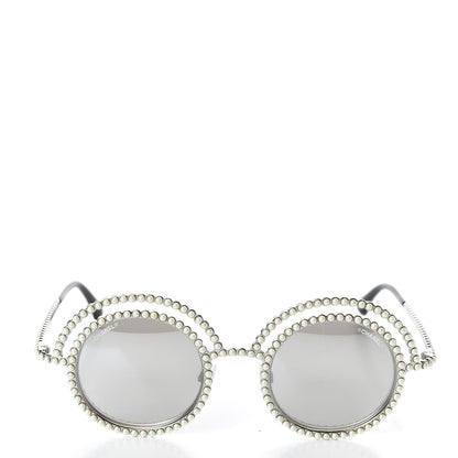 Chanel Pearl Round Sunglasses 71139 Silver 2 of 9