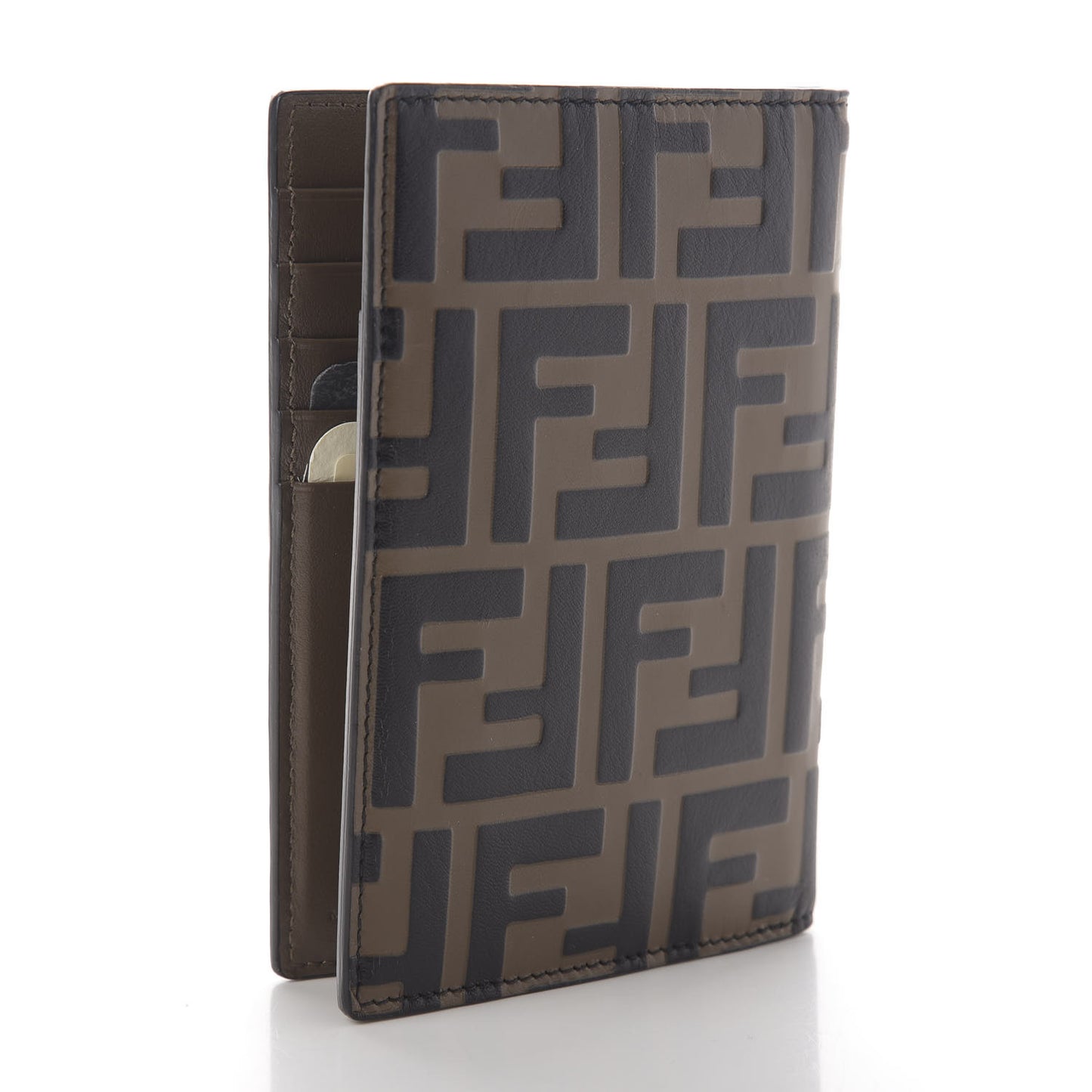 Vitello Soft Bi-Color FF 1974 Embossed Passport Cover Maya Black