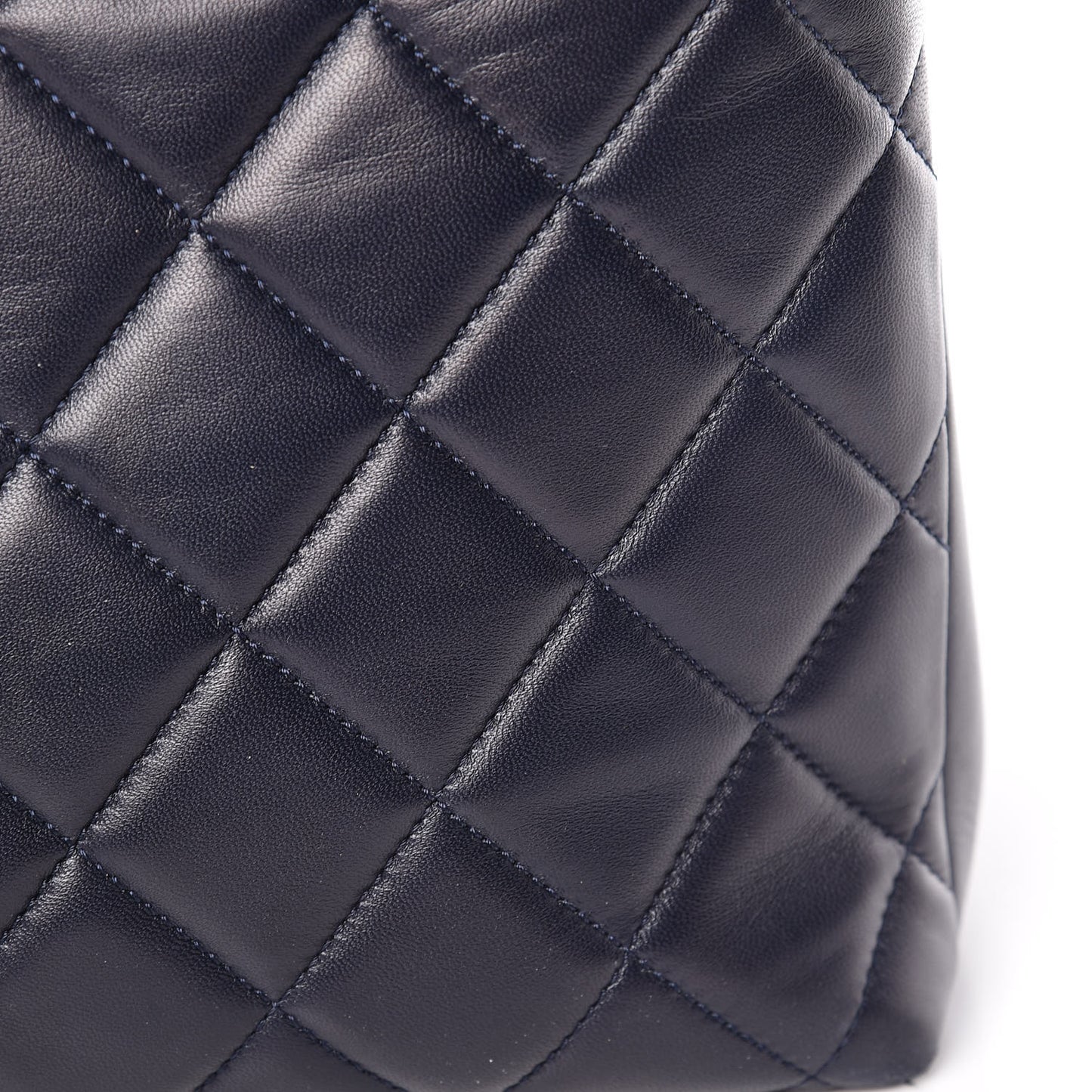 Lambskin Quilted Trendy CC Tote Navy