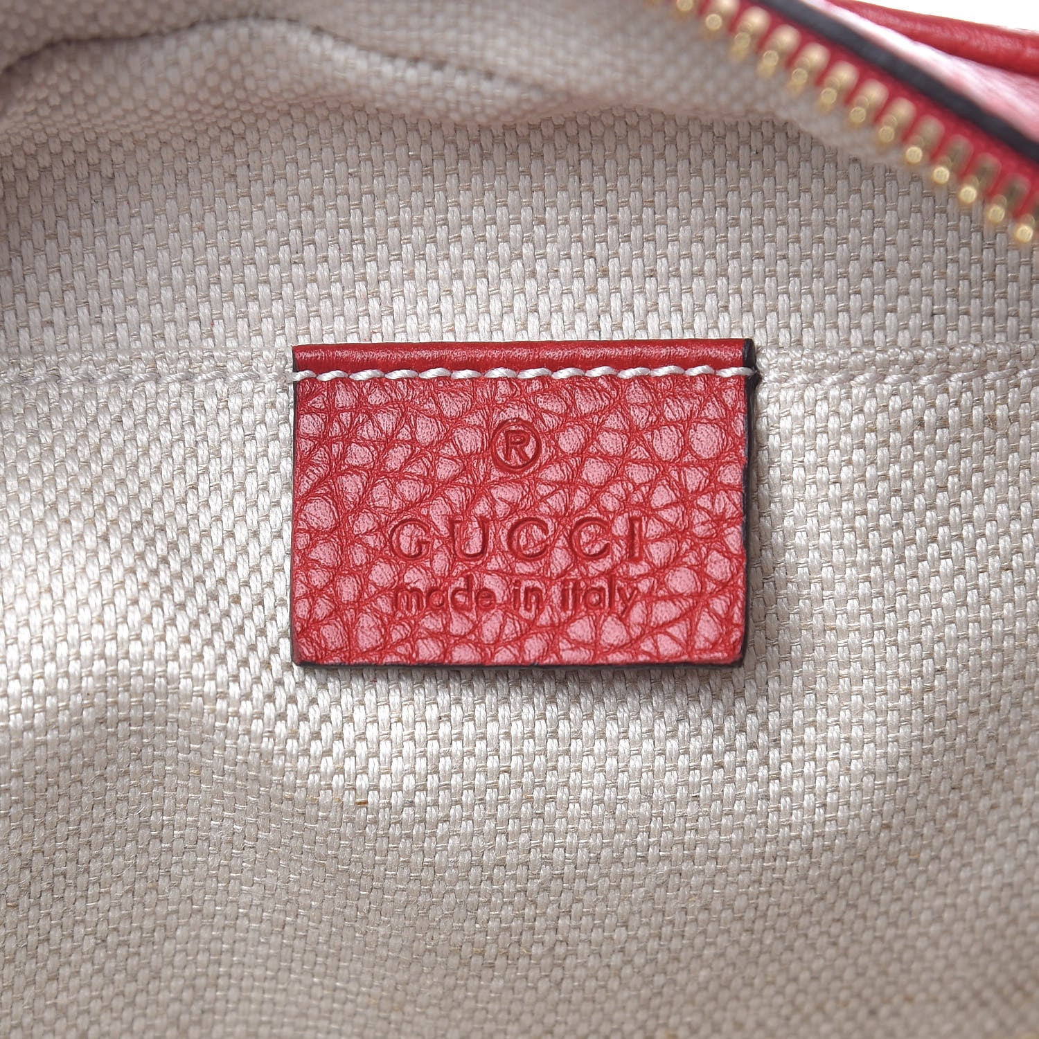 Gucci Pebbled Calfskin Small Soho Disco Bag Tabasco Red 6 of 9
