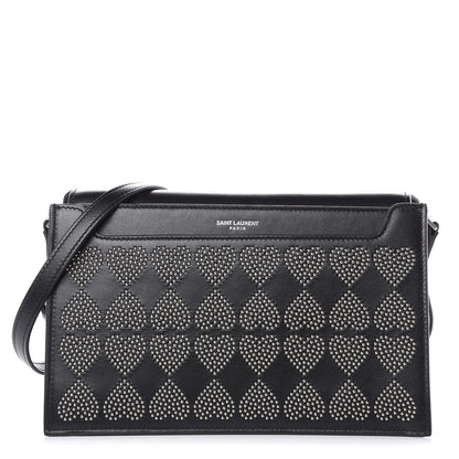 Saint Laurent Smooth Calfskin Catherine Heart Studded Satchel Black 1 of 9