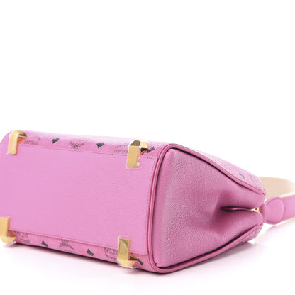 MCM Visetos Corina Shoulder Bag Pink 7 of 10