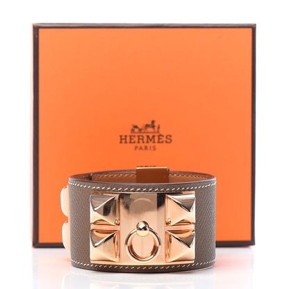 Hermes Epsom Collier de Chien CDC Bracelet T3 Etoupe 7 of 7