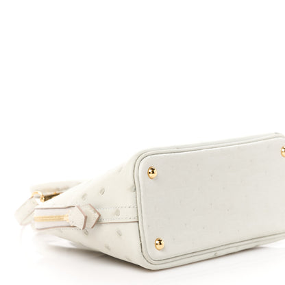 Hermes Ostrich Bolide Mini 1923 Gris Perle 8 of 9