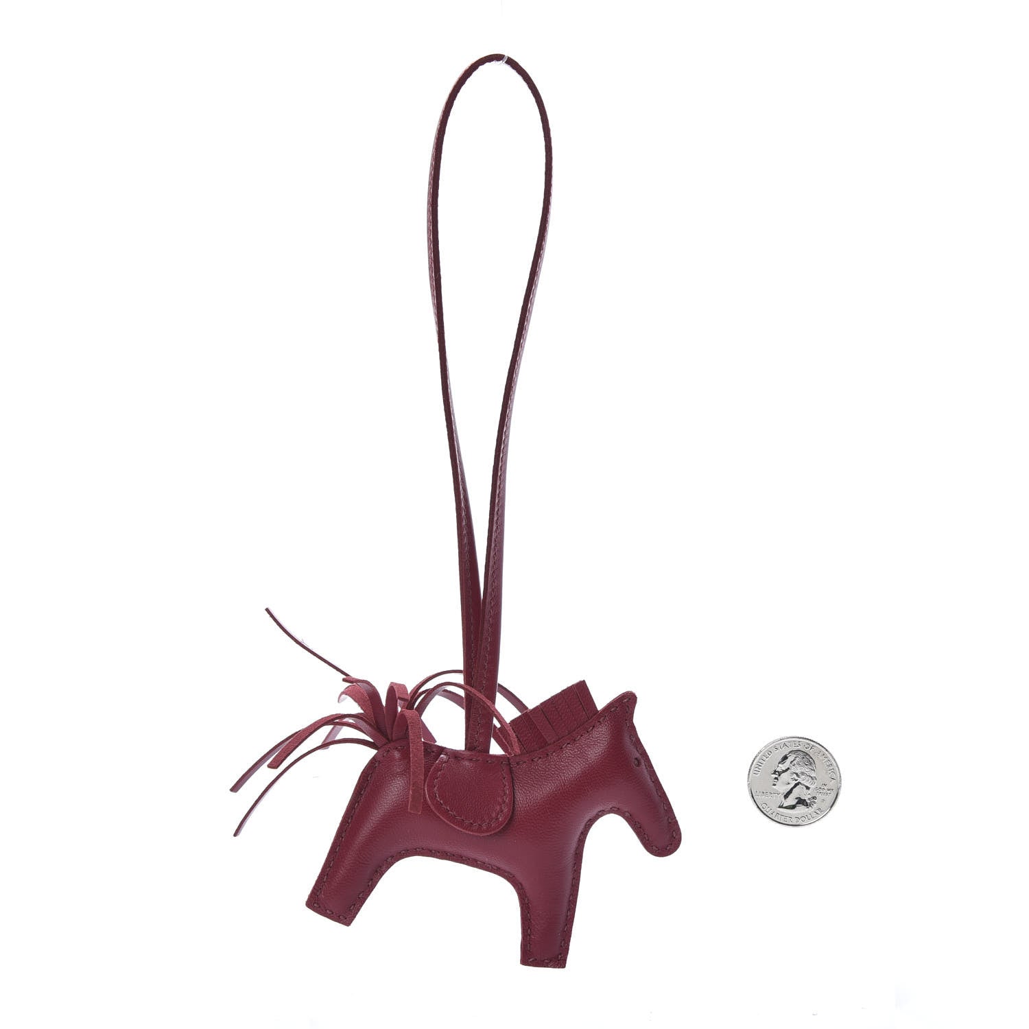 Hermes Milo Lambskin Grigri Rodeo Horse Bag Charm PM Rubis 2 of 5