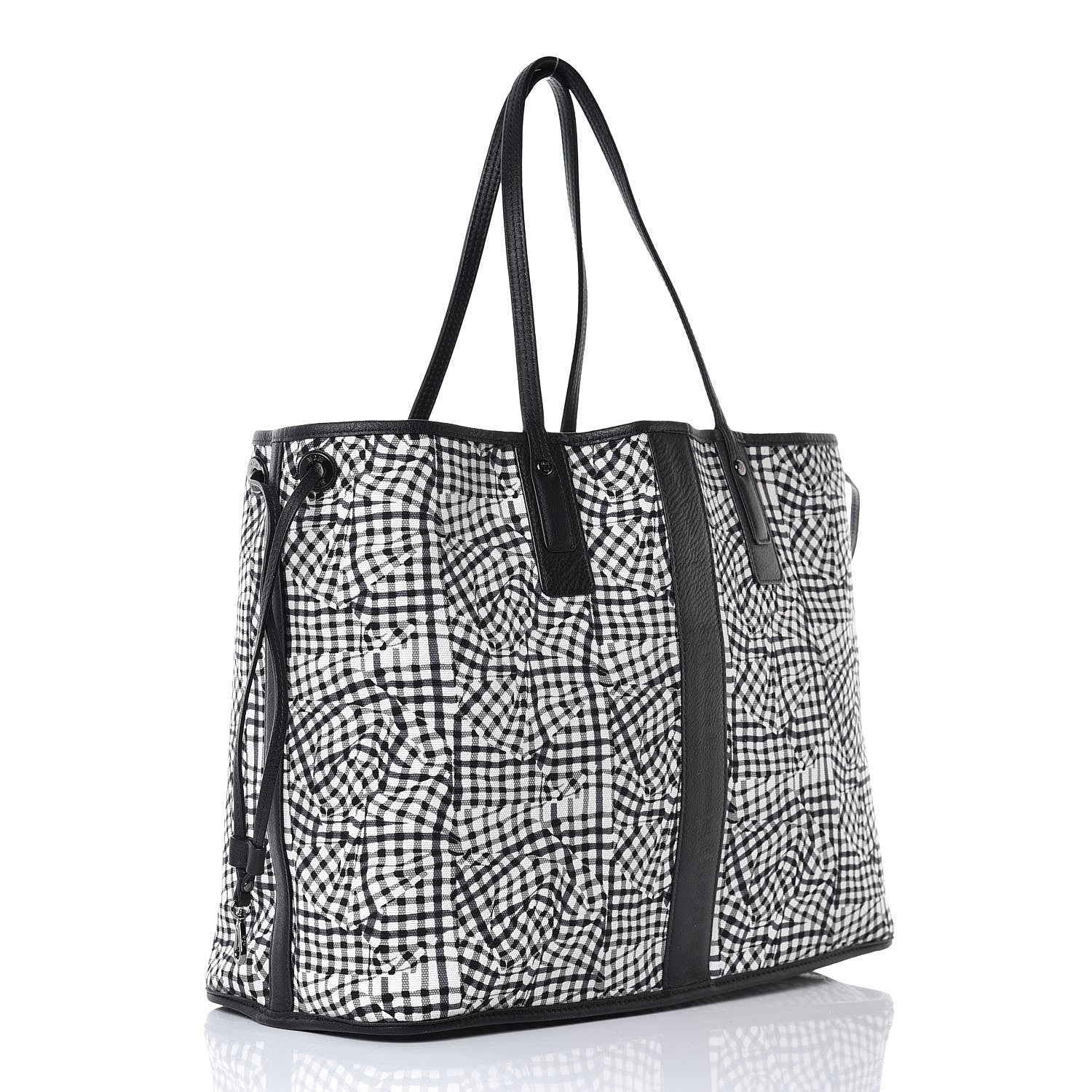 MCM Visetos Large Liz Reversible Shopper Tote Black 6 of 11