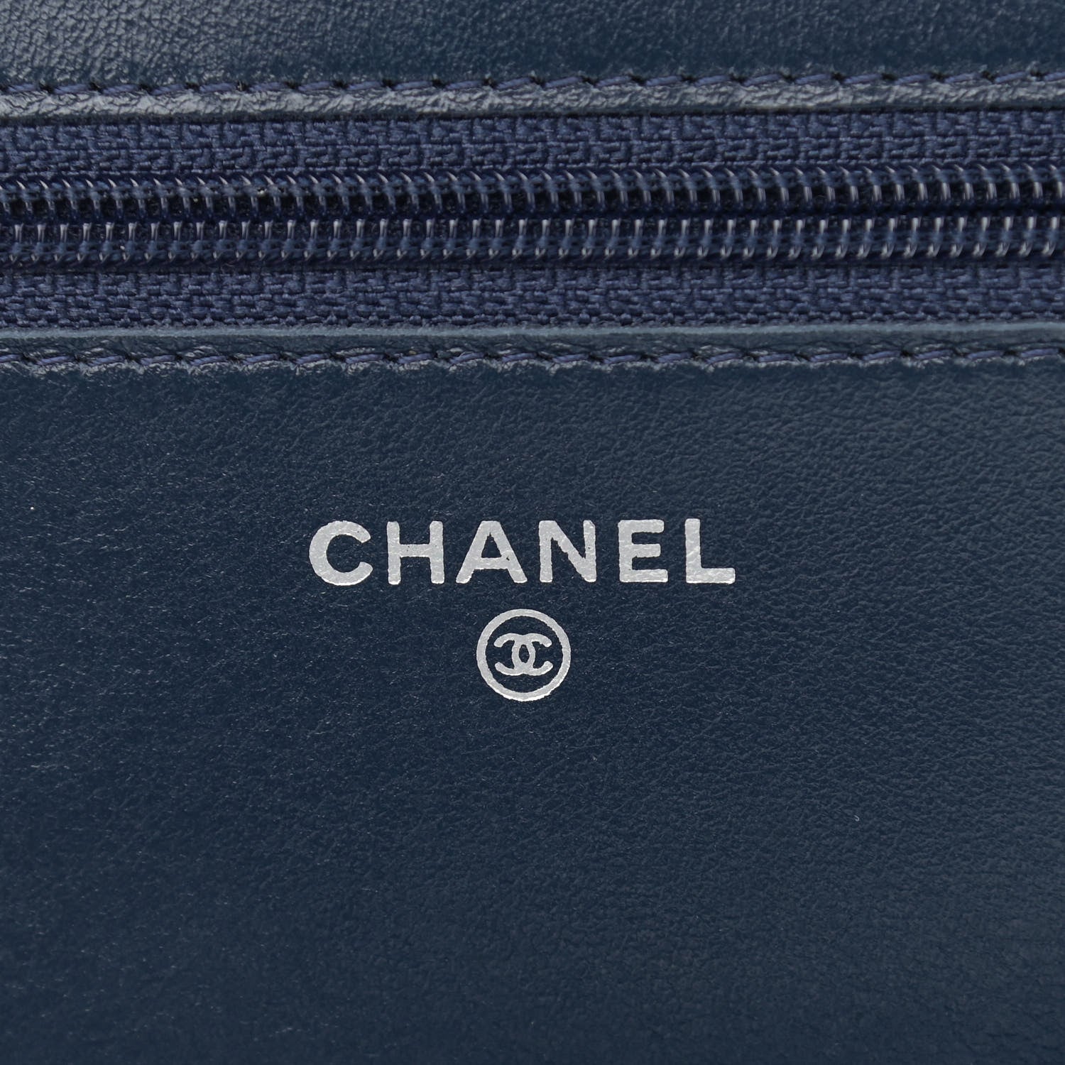 Chanel Caviar Timeless CC Wallet On Chain WOC Dark Blue 5 of 12