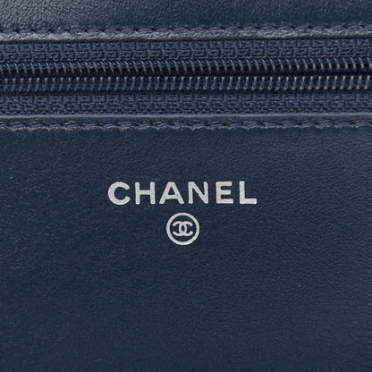 Chanel Caviar Timeless CC Wallet On Chain WOC Dark Blue 5 of 12