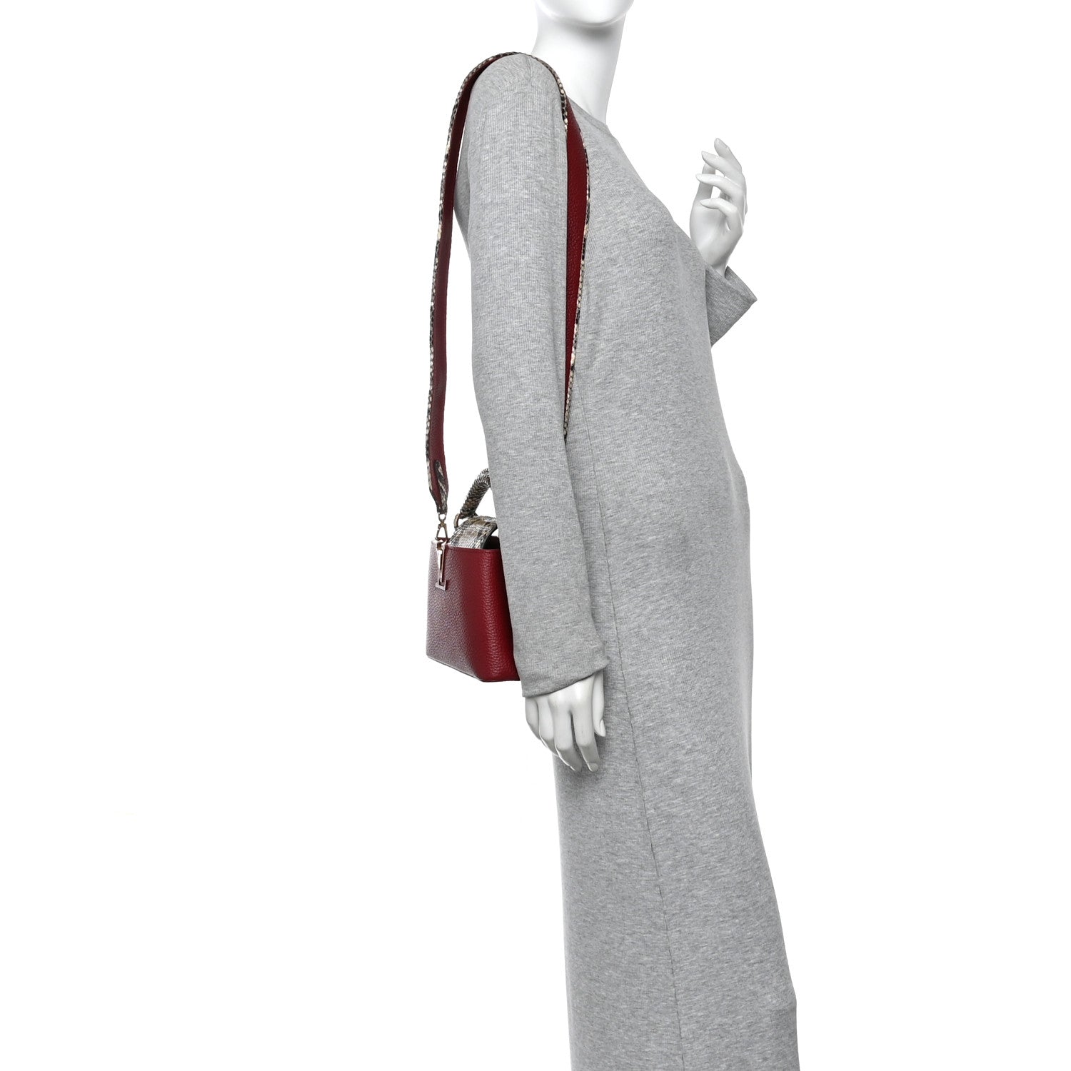 Louis Vuitton Taurillon Snakeskin Mini Capucines Burgundy 1871212   FASHIONPHILE