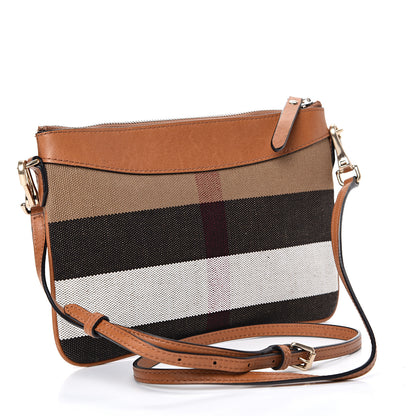 Burberry Mega Check Peyton Crossbody Clutch Bag Saddle Brown 2 of 10