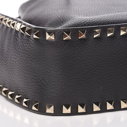 Valentino Garavani Grained Calfskin Rockstud Bucket Bag Black 8 of 10