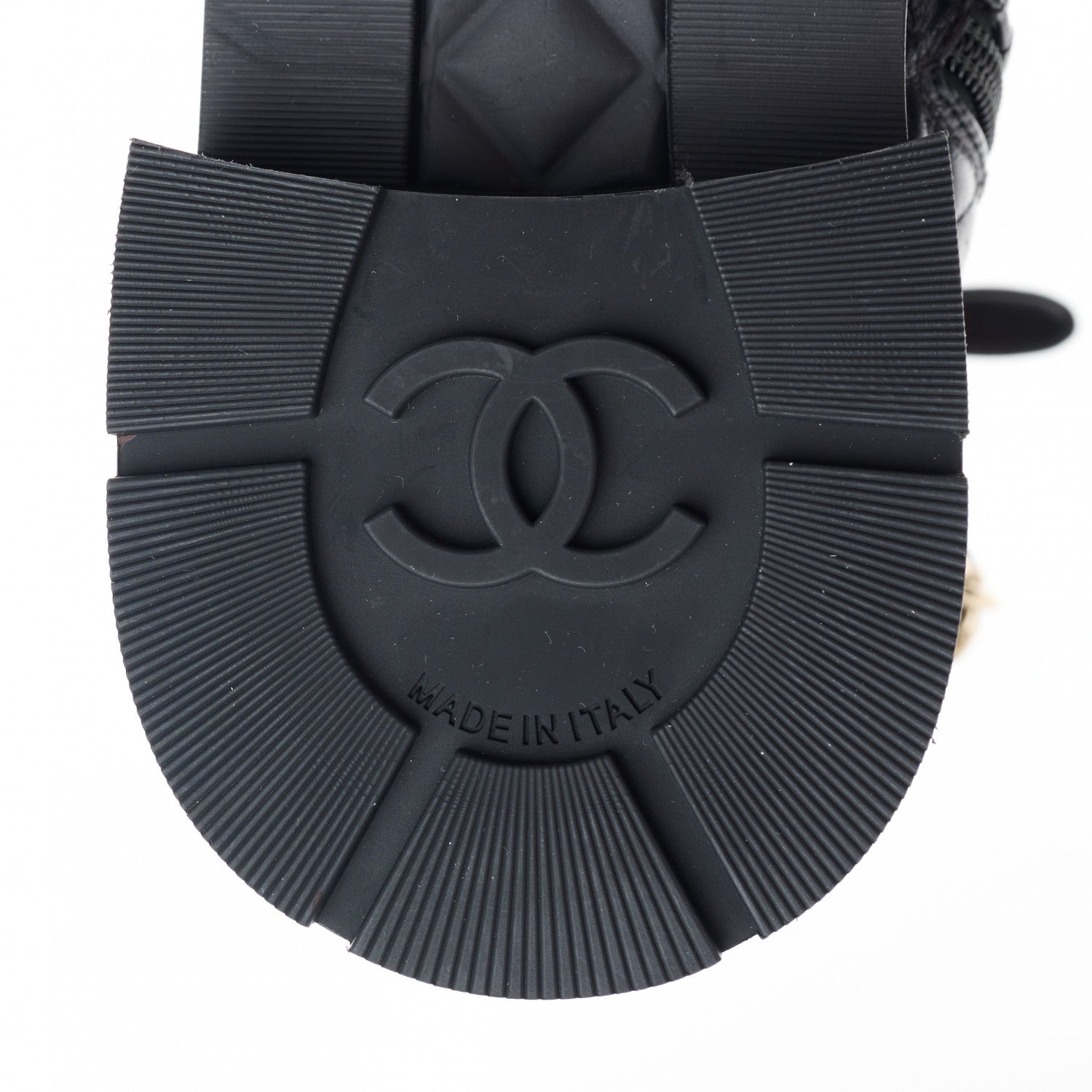 Chanel Shiny Calfskin Patent Quilted Chain Lace Up Combat Boots 39 Black 6 of 9