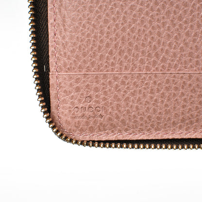 Gucci Dollar Calfskin Bi-Color Medium Swing Zip Around Wallet Grey Field Soft Pink 6 of 7